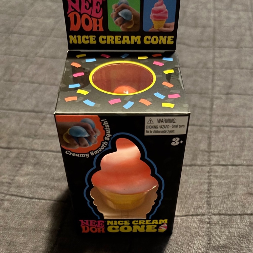 Schylling NeeDoh Nice Cream Cone Orange Squishy Fidget Toy Stress Reliever 2026